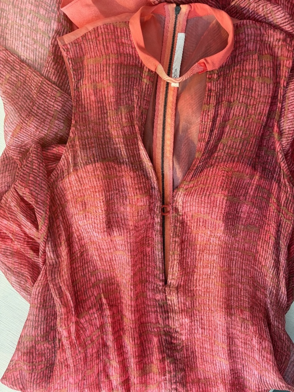 Willow Silk Sheer Maxi Dress Earthy Coral Built In Bustier Size 4